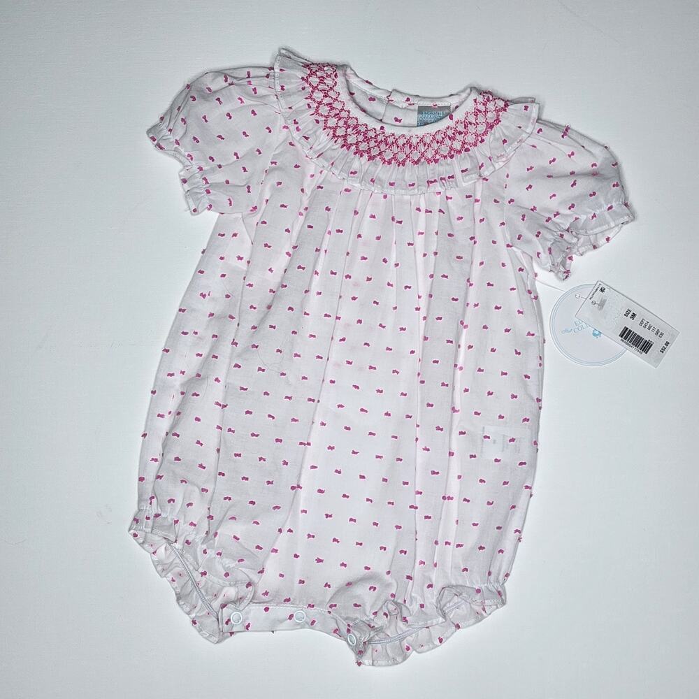 Edgehill Collection Smocked Pink Romper Size 3 Months